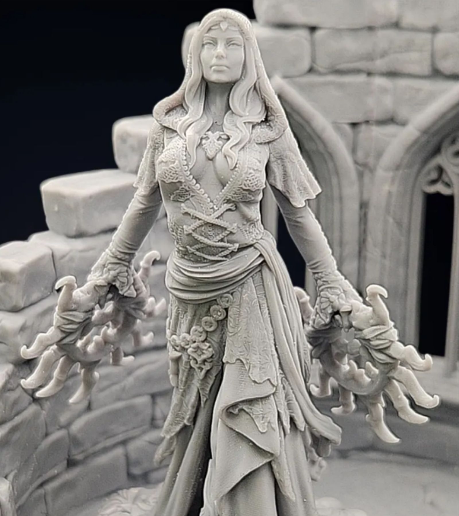 Seraphina – Gothic Sorceress Diorama Statue (75 mm / 145 mm) | Fantasy Resin Display Miniature