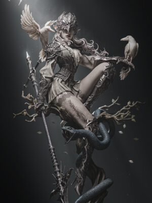 Lenora, Queen of Crows – Prestige Soulslike Dark Fantasy Collector Statue