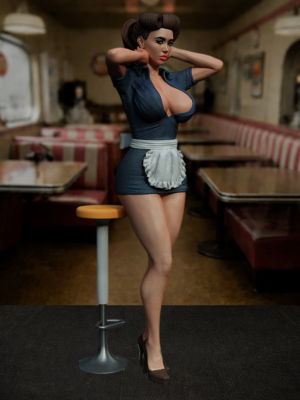 Diner Girl — Retro Pin-Up Collector Statue