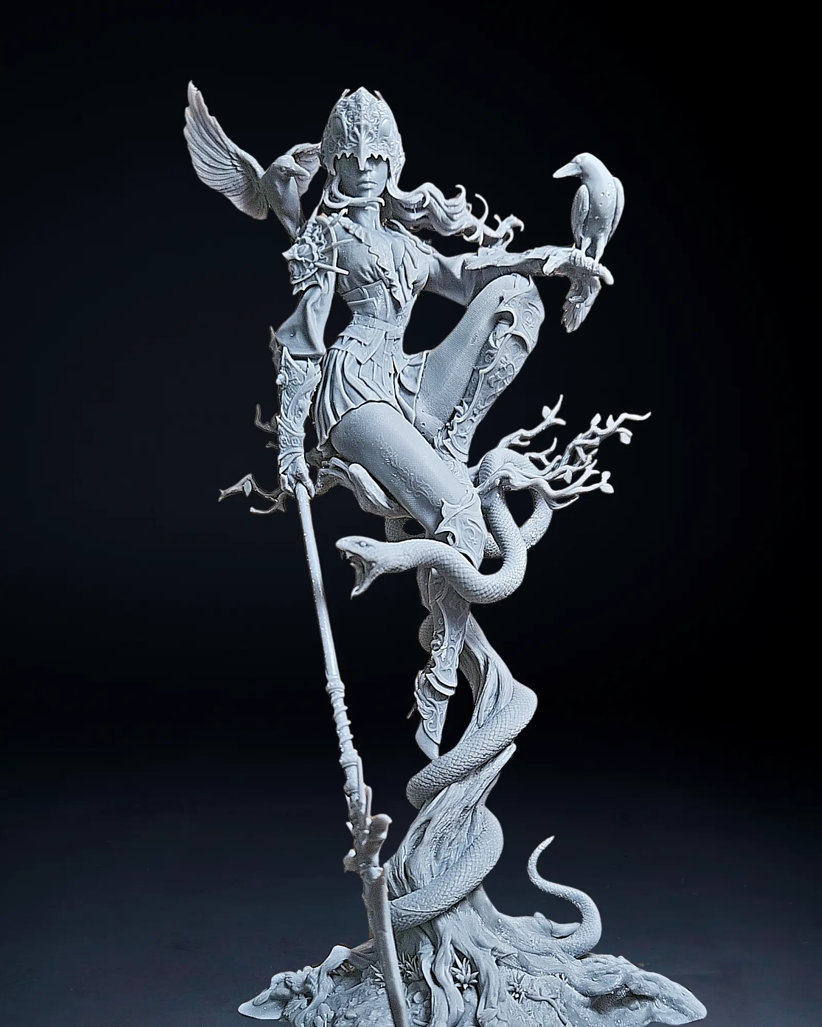 fantasy resin miniature Lenora Queen of Crows statue