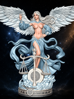 Libra, Celestial Arbiter of Balance – Zodiac Angel Collector Statue