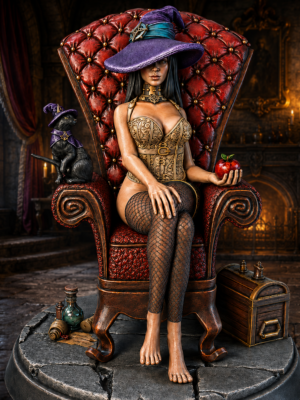 Zerynthia Witch Queen Statue – Dark Fantasy Sorceress